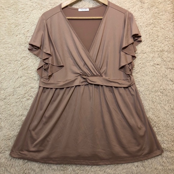 Ekouaer Tops - EKOUAER Womens XL Deep Creamy Blush Maternity Top Nursing Friendly Fairycore